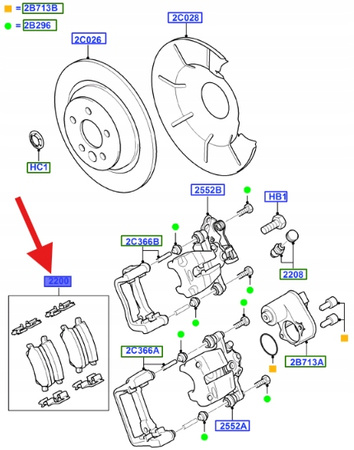 KLOCKI HAMULCOWE TYŁ GALAXY S-MAX 2006- 2015 OE 1916606 _ ME6G9J-2M008-FB