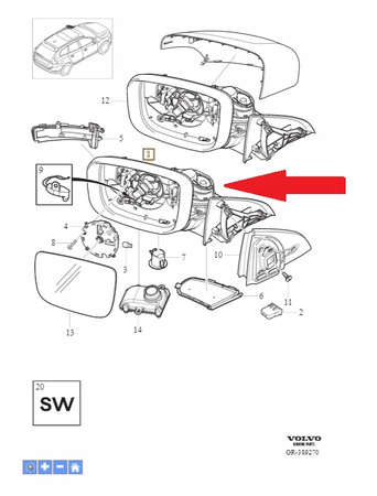 Prawe lusterko Volvo XC60 (14-17) OE 31371413