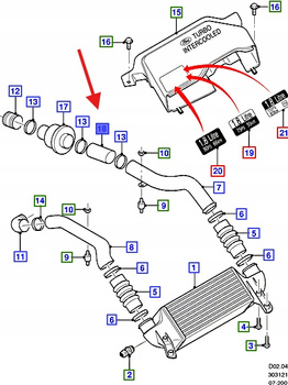 PRZEWÓD ELASTYCZNY POWIETRZA 1.8L TDCI FOCUS FIESTA 1229492 _ 2M5Q-6K683-BA