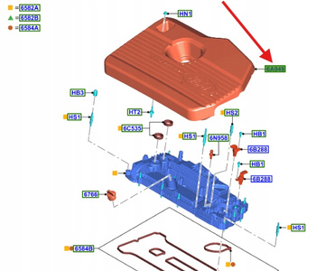 OSŁONA SILNIKA GÓRNA FORD KUGA Mk3 2020- 2.0 EB 2280973 _ K2GE-6A949-AC