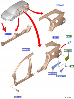 PŁYTA- PRÓG NADWOZIA LEWA STRONA FORD MONDEO 2014- 2185742 _ DS73-N10131-AB