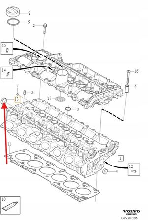 ZAŚLEPKA GŁOWICY 3.0 3.2 B6 VOLVO S60 V60 2011- XC60 XC70 S80 OE 31251117