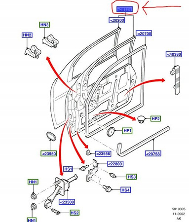 DRZWI PRZEDNIE LEWE FORD FOCUS Mk1 KOMBI 2000-05