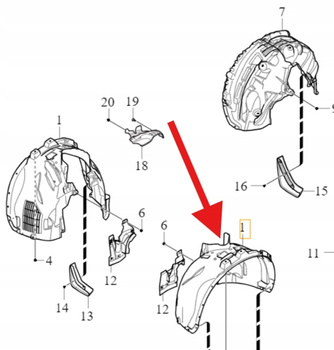 NADKOLE LEWY PRZÓD VOLVO XC60 2018- OE 32372420