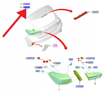 LAMPA PRAWY TYŁ W KLAPĘ HATCHBACK FOCUS 2018- 2374066 _ JX7B-13A602-DC
