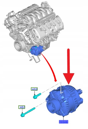 ALTERNATOR AUTOMAT 5.0 V8 FORD MUSTANG Mk6 2015- OE 2095734 _ GR3T-10300-BB