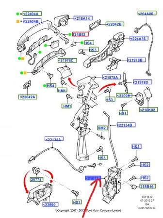 ZAMEK DRZWI LEWY PRZÓD FORD FOCUS Mk2 C-MAX Mk1 _4892459_3M5A-R21813-MT