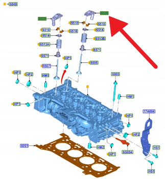 DŹWIGIENKA ZAWOROWA 2.0 ECOBLUE KUGA EDGE FOCUS 18- 2385774 _ GK2Q-6G093-AB