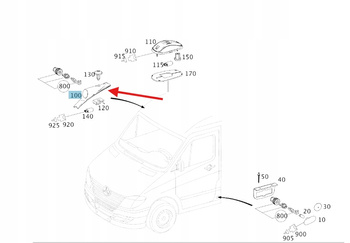 LAMPKA OBRYSOWA GÓRNA LEWA PRZÓD MERCEDES SPRINTER W906 OE A9068200556