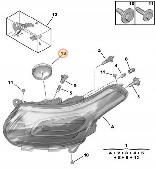 ZAŚLEPKA REFLEKTORA CITROEN C3 PICASSO C4 PICASSO C5 AIRCROSS OE 6203C2