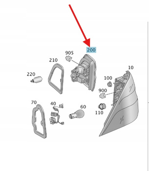 LAMPA PRAWA Z KLAPY MERCEDES GLE W166 SUV A1669066002