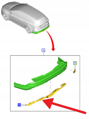 DOKŁADKA DOLNA ZDERZAKA TYŁ FORD FOCUS 2011- OE 1918858 _ BM5J-17E956-BB