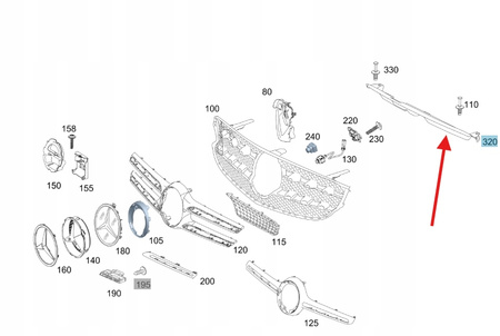 MASKOWNICA PASA ZDERZAKA PRZÓD MERCEDES GLC W253 OE A2538801401