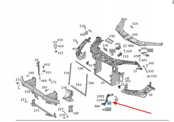 PRAWY WSPORNIK OKULAR PASA PRZÓD MERCEDES GLE W166 W292 OE A1666263731