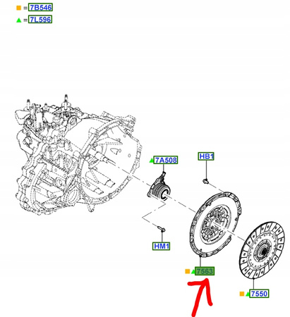 DOCISK SPRZĘGŁA FORD MEVERICK 2003-2007 MANUAL _4506811_5L84-7563-AC