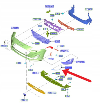 LISTWA HALOGENU LEWA FORD KUGA 2020- 2024 2460903 _ LV4B-17C755-VBSMA4