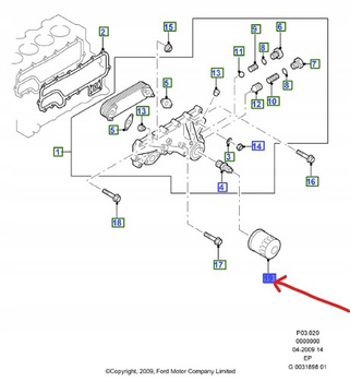 FILTR OLEJU FORD RANGER EVEREST EXPLORER 2.5DIESEL _ 5191624 _ 8U2J-6731-ED