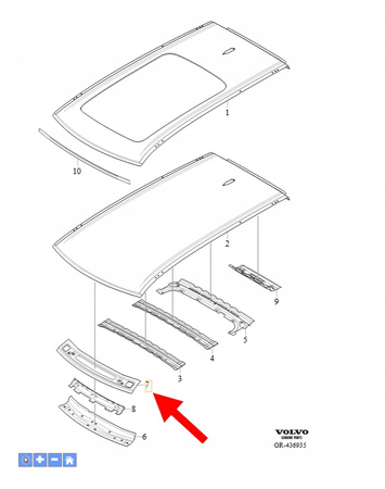 BELKA POPRZECZNICA DACHU PRZÓD VOLVO XC90 2016- OEM/OE 31440363
