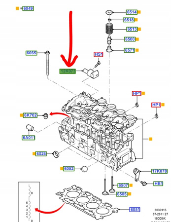 CZUJNIK POŁOŻENIA WAŁKA ROZRZĄDU FORD 1.6 2.0 TDCI FOCUS Mk2 C-MAX Mk2 FIESTA Mk6 Mk7 FUSION _1695278_3M5Q-12K073-CA