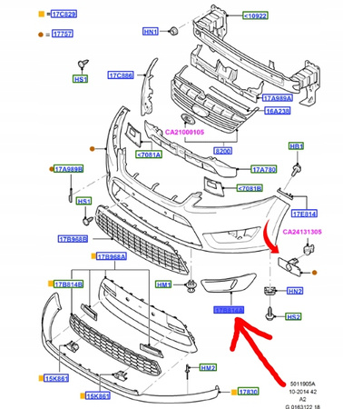 KRATKA ZDERZAKA PRZÓD PRAWY MONDEO Mk4 2007-10_1481542_7S71-19952-AE