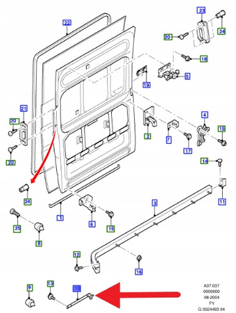DOLNY OGRANICZNIK DRZWI FORD TRANSIT 2000-2014 4629485 _ YC15-V25055-AF