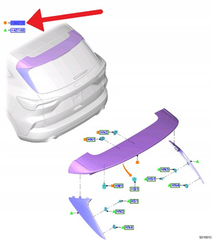SPOILER KLAPY TYŁ DUŻY FORD KUGA ESCAPE 2020- 2535586 _ LV4B-S44230-BFPRAA
