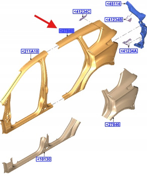 PŁYTA- BOK NADWOZIA PRAWA STR. FORD KUGA MK2 2012- 2375236 _ DV44-S27840-AF