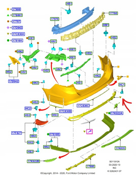 SPOILER DOLNY ZDERZAKA TYŁ MONDEO MK5 2014- 1881153 _ DS73-17E911-LC5UAW