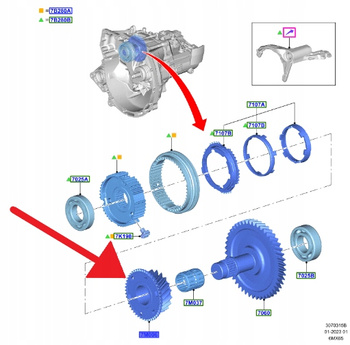 STOŻEK KOŁO BIEGU WSTECZNEGO MANUAL 6MX65 FORD 2118854 _ H1BR-7G218-FFAA
