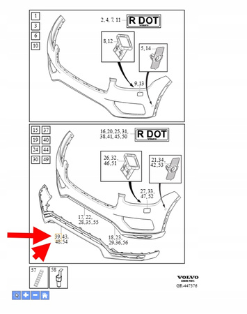DOKŁADKA SPOILER ZDERZAKA PRZÓD VOLVO XC90 2016-2019 OEM/OE 39835481