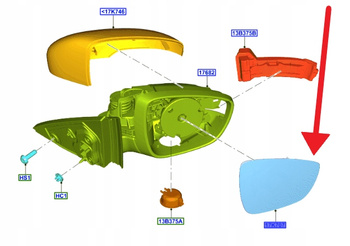 SZKŁO LUSTERKA LEWEGO FORD FOCUS 2018- OE 2195783 _ JX7B-17K741-DA