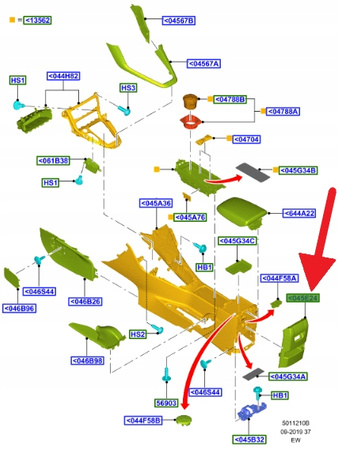 TYLNA PŁYTA KONSOLI FORD FOCUS 2014- OE 1890352 _ F1EB-A043B63-AD35B8