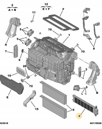 Opornik nagrzewnicy Citroen OE 9809015580