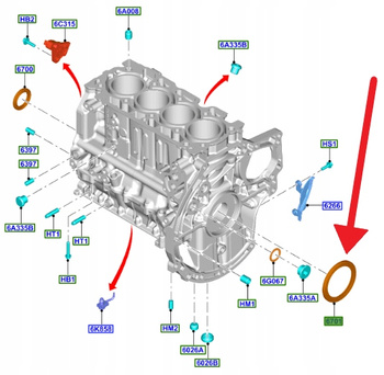 USZCZELNIACZ WAŁU KORBOWEGOTYŁ 1.5 TDCI FORD OE 2190322 _ JX6Q-6701-BA