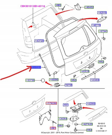 SIŁOWNIK KLAPY BAGAZNIKA FORD FIESTA Mk6 2001-2008_1224731_2S61-A406A10-AC