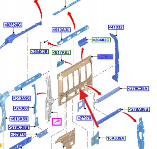 LEWA PŁYTA BOKU NADWOZIA FORD TRANSIT 2014-2019 1912297 _ BK31-B27865-EJ