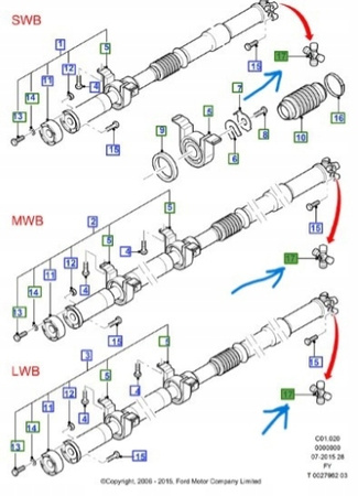 KRZYŻAK WAŁU NAPĘDOWEGO FORD TRANSIT MK5 MK6 _ 1835511 _ 1C15-4635-DA
