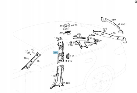 ORYGINALNA NAKŁADKA SŁUPKA LP MERCEDES GLE A29269043009G26