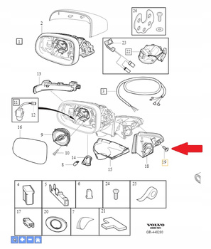 Śruby lusterka Volvo OE 999483 M6x20