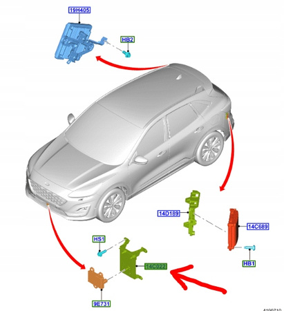 OSŁONA UCHWYT RADARU FORD KUGA Mk3 2020- OE 2641055 _ LJ6T-14C022-AB