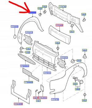 ZDERZAK PRZEDNI PRAWY FORD KA MK1 1998-05 _ 1072117 _ 97KB-17756-ALZCAT