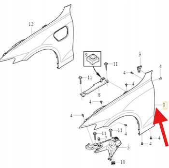 BŁOTNIK PRZEDNI PRAWY VOLVO S60 V90 2019- OE 31468171