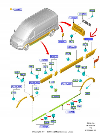 LISTWA NADWOZIA PRAWY TYŁ FORD TRANSIT Mk7 2014-_1854492_BK31-V29396-BD5CND