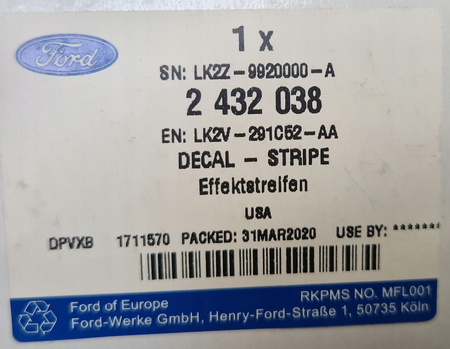 NAKLEJKA PROGU PRAWY PRZÓD FORD TOURNEO CUSTOM_2432038_LK2V-291C52-AA