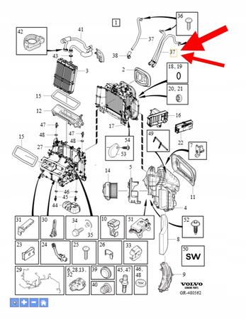 PRZEWÓD KLIMATYZACJI LEWY VOLVO XC90 2016- XC60 2022- OEM/OE 32329638
