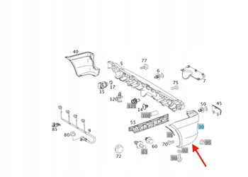 NAROŻNIK ZDERZAKA LEWY TYŁ MERCEDES VITO W639 OE A6398801671