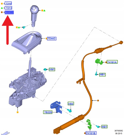 LINKA ZMIANY BIEGÓW 6R80 2.3 EB FORD MUSTANG 2015- 5296571 _ FR3P-7E395-BC