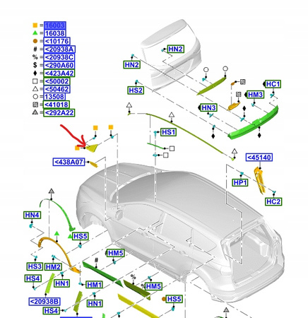 PRAWY TRÓJKĄT PRZY LUSTERKU LISTWA KUGA Mk2 2012-_2354969_CJ54-S16004-BA5JA6