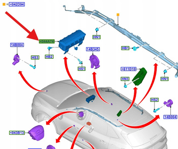 PODUSZKA POWIETR AIRBAG PASAŻER KUGA ESCAPE 2020- 2645649 _ LV4B-S044A74-BD