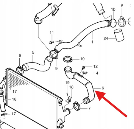 PRZEWÓD POWIETRZA INTERCOOLERA BENZYNA VOLVO S60 XC70 V70 2000- OE 31101214